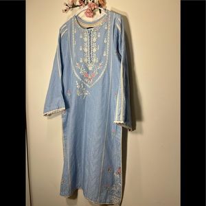 Agha noor beautiful blue shirt  beautiful embroidery. Clearance price